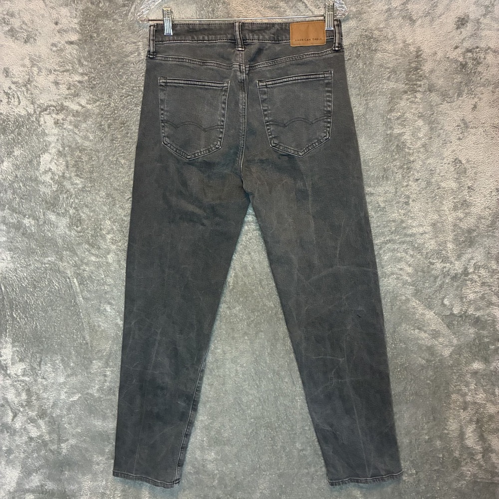 American Eagle Mens Original Straight Denim Jean 29x32 Casual Mid Rise Gray